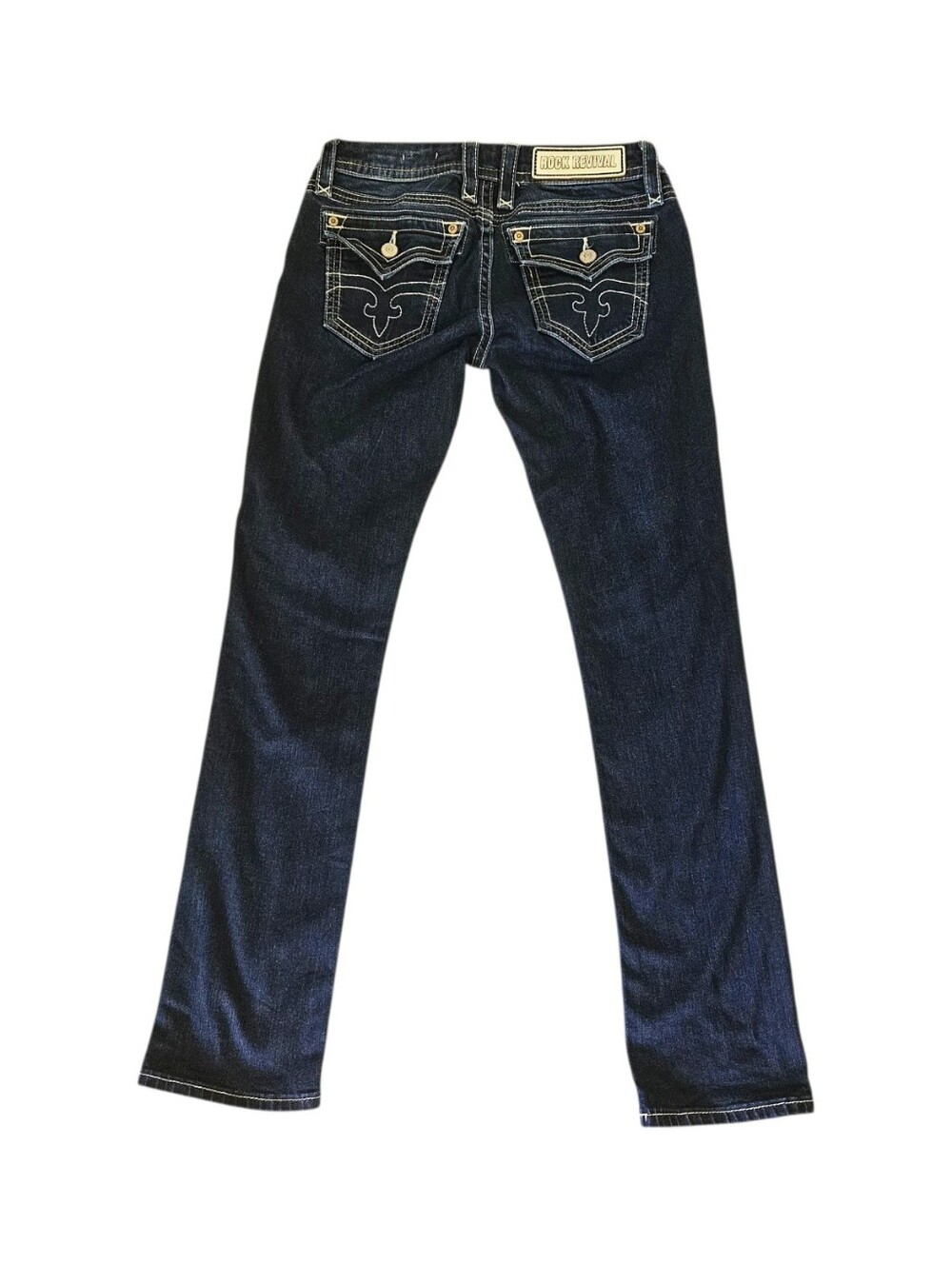 Rock Revival Jessica Straight Jeans Women 28 Flap Pockets